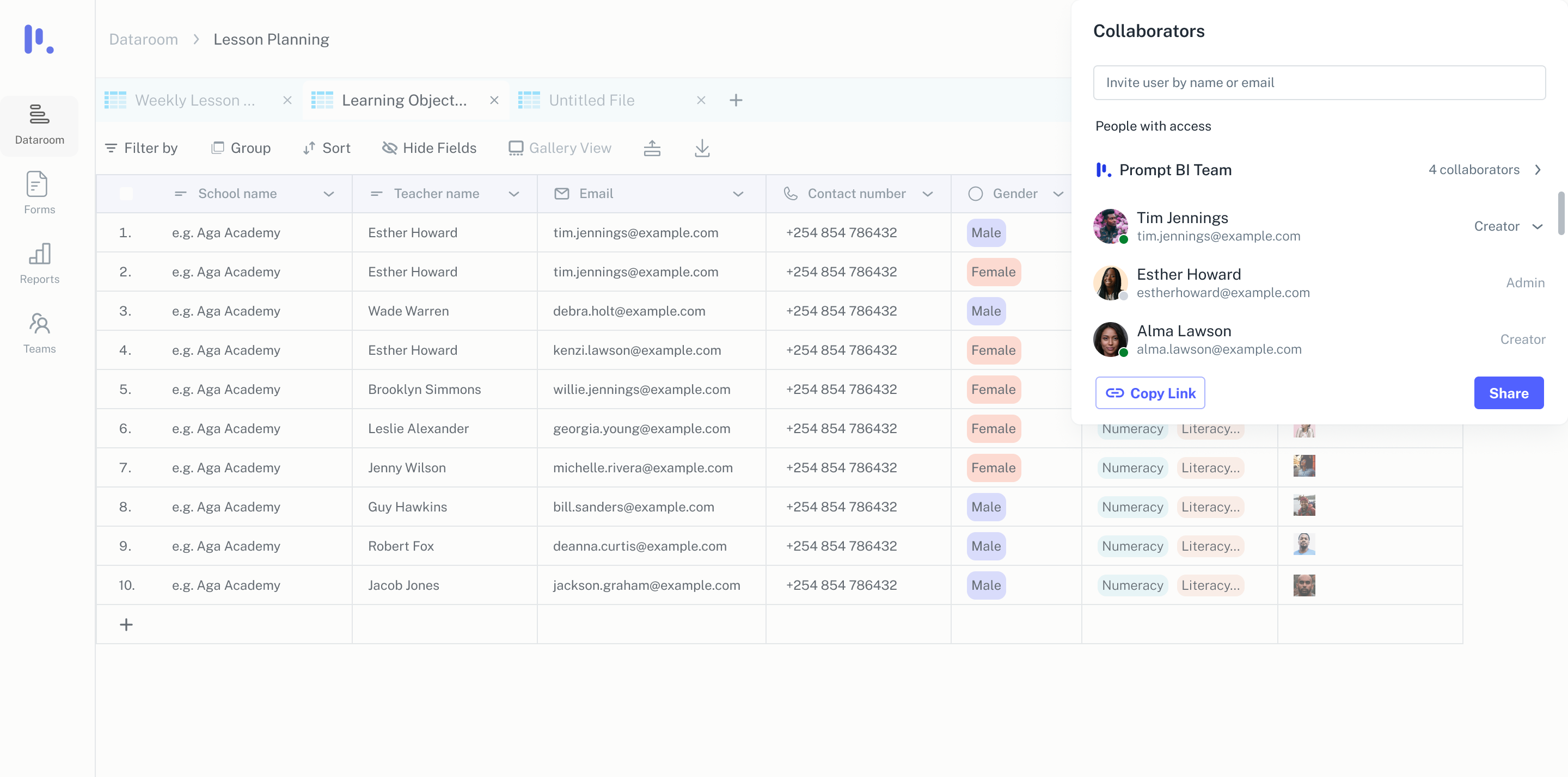 Collaboration panel