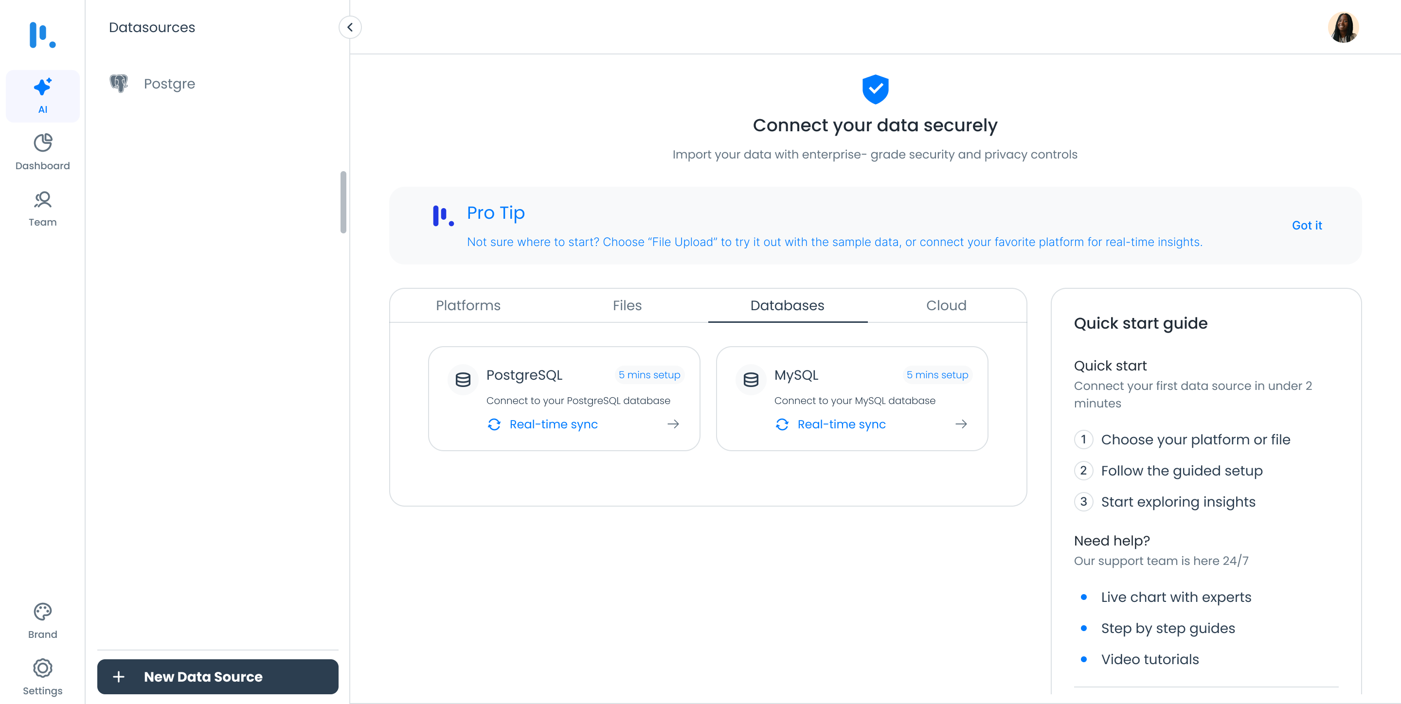 Data connection flow