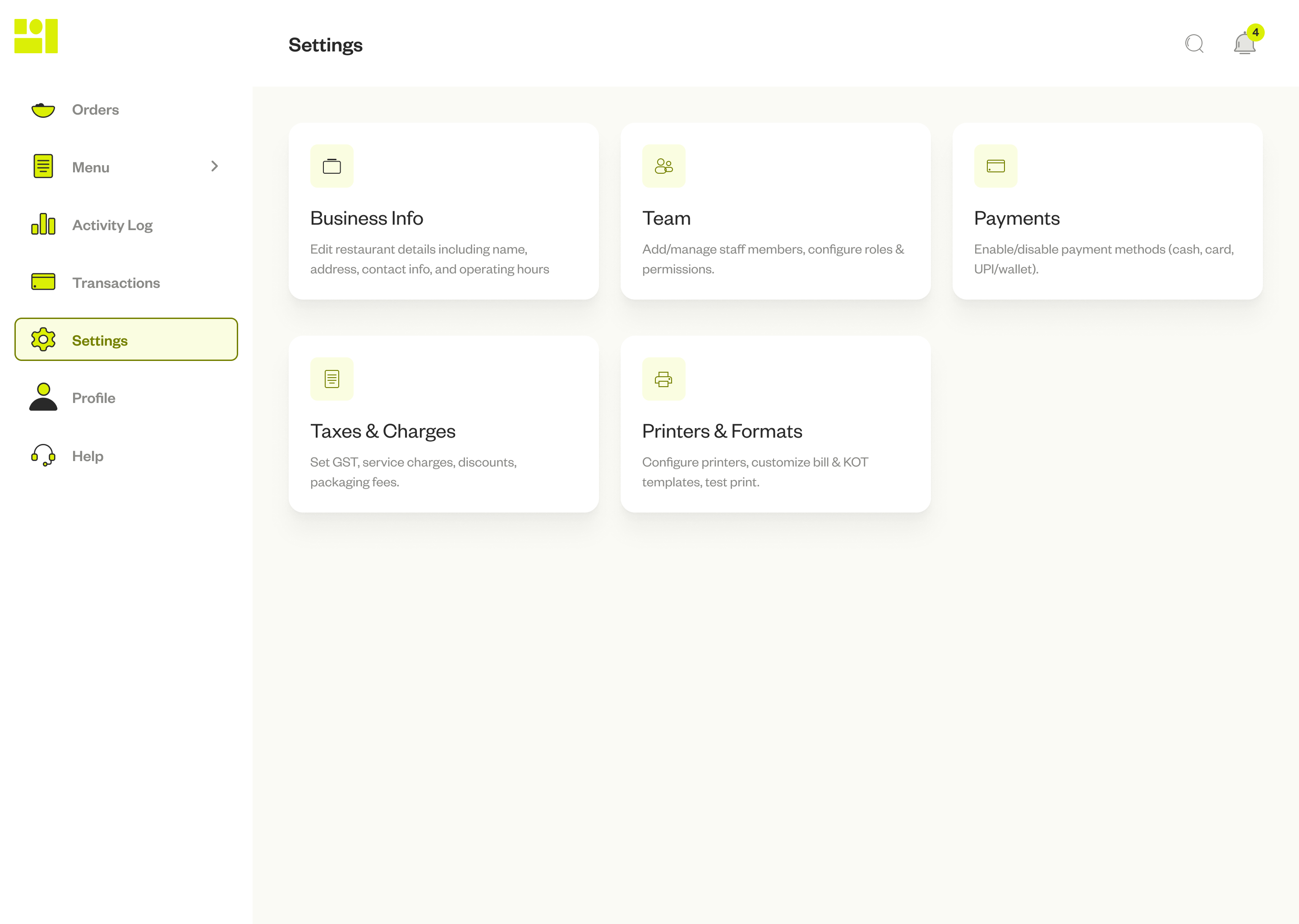 Settings Hub